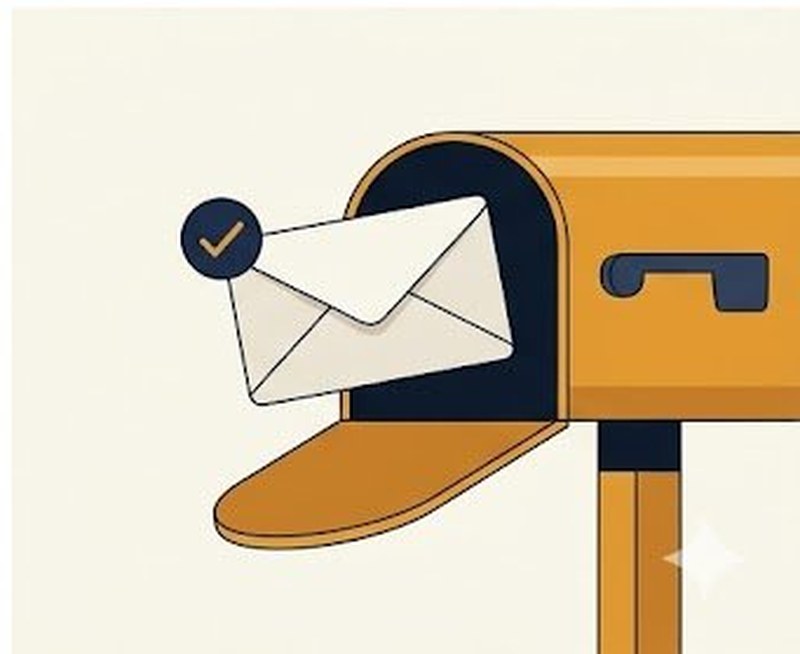 Illustration of a letter being submitted to a government records office mailbox